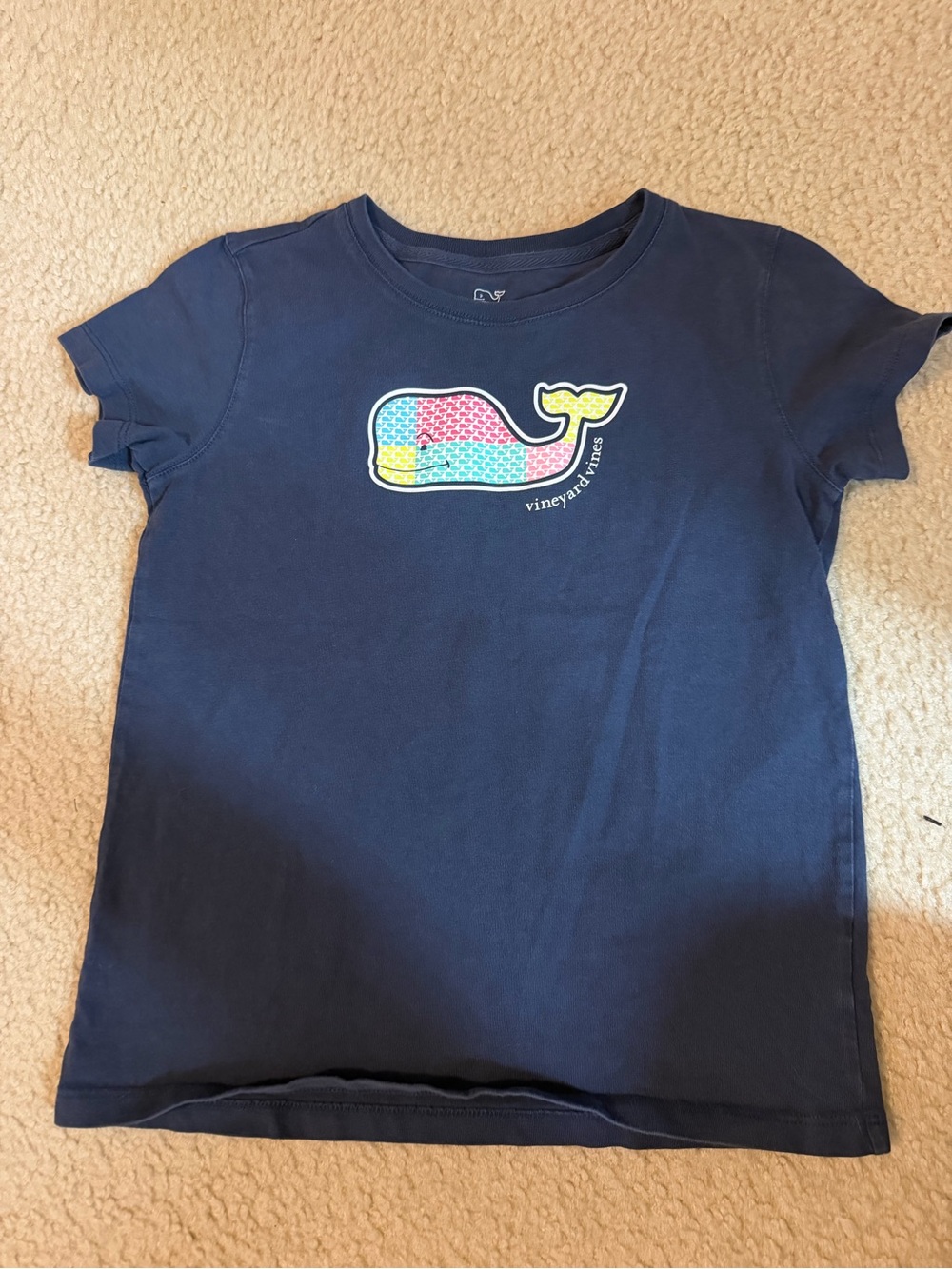 Vineyard Vines Navy Short-Sleeve Tee with Multicolor Whale